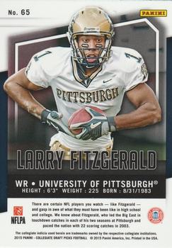 2015 Panini Prizm Collegiate Draft Picks #65 Larry Fitzgerald Back