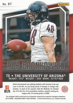 2015 Panini Prizm Collegiate Draft Picks #87 Rob Gronkowski Back