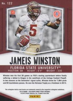 2015 Panini Prizm Collegiate Draft Picks #122 Jameis Winston Back