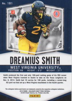 2015 Panini Prizm Collegiate Draft Picks #181 Dreamius Smith Back