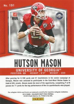 2015 Panini Prizm Collegiate Draft Picks #191 Hutson Mason Back