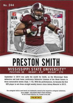 2015 Panini Prizm Collegiate Draft Picks #244 Preston Smith Back