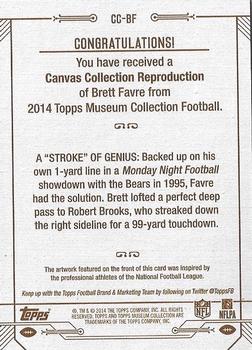 2014 Topps Museum Collection - Canvas Collection #CC-BF Brett Favre Back