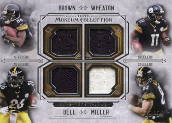 2014 Topps Museum Collection - Quad Player Relics #FPQR-BWBM Markus Wheaton / Antonio Brown / Le'Veon Bell / Heath Miller Front