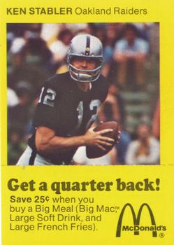 1975 McDonald's Quarterbacks #NNO Ken Stabler Front