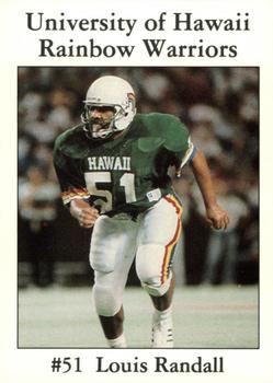 1990 Hawaii Rainbow Warriors #NNO Louis Randall Front