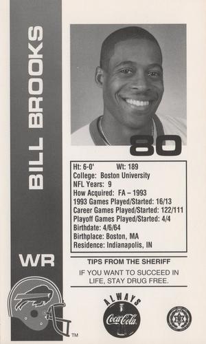 1994 Buffalo Bills Police #1 Bill Brooks Back