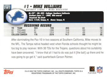 2005 Topps - Throwback Promos #2 Mike Williams Back