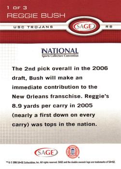 2006 SAGE National VIP Promos #1 Reggie Bush Back