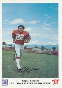 1973 Royal Bank B.C. Lions #8 Johnny Musso Front