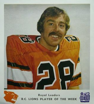 1977 Royal Bank B.C. Lions #1 Doug Carlson Front