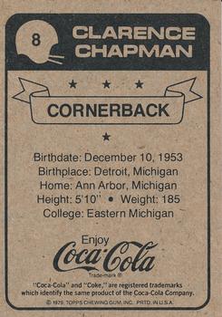 1979 Coca-Cola New Orleans Saints #8 Clarence Chapman Back