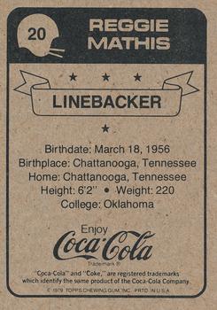 1979 Coca-Cola New Orleans Saints #20 Reggie Mathis Back