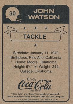 1979 Coca-Cola New Orleans Saints #30 John Watson Back