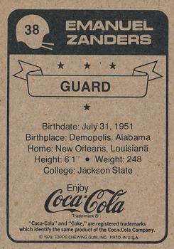 1979 Coca-Cola New Orleans Saints #38 Emanuel Zanders Back