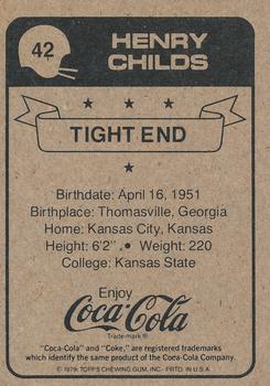 1979 Coca-Cola New Orleans Saints #42 Henry Childs Back