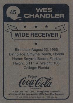 1979 Coca-Cola New Orleans Saints #45 Wes Chandler Back