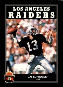 1990 Los Angeles Raiders Smokey #10 Jay Schroeder Front