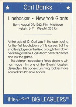1990 Little Football Big Leaguers #NNO Carl Banks Back