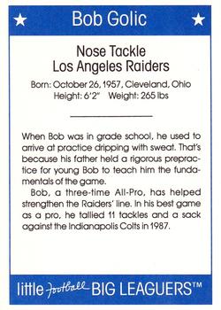 1990 Little Football Big Leaguers #NNO Bob Golic Back