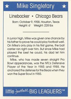 1990 Little Football Big Leaguers #NNO Mike Singletary Back