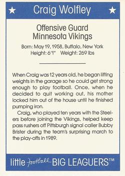 1990 Little Football Big Leaguers #NNO Craig Wolfley Back