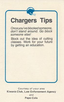 1981 San Diego Chargers Police #14b Dan Fouts Back