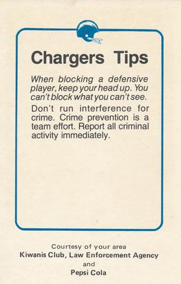 1981 San Diego Chargers Police #18 Charlie Joiner Back