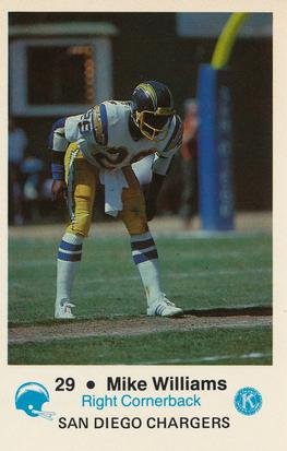 1981 San Diego Chargers Police #29 Mike Williams Front