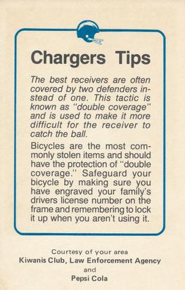 1981 San Diego Chargers Police #59 Cliff Thrift Back