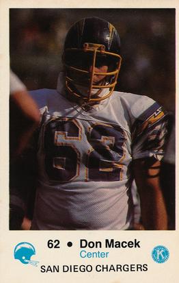 1981 San Diego Chargers Police #62 Don Macek Front