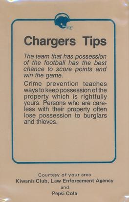 1981 San Diego Chargers Police #70 Russ Washington Back