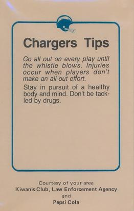 1981 San Diego Chargers Police #80a Kellen Winslow Back