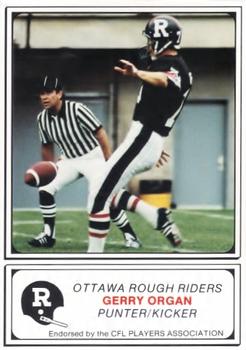 1982 JOGO Ottawa Rough Riders #13 Gerry Organ Front