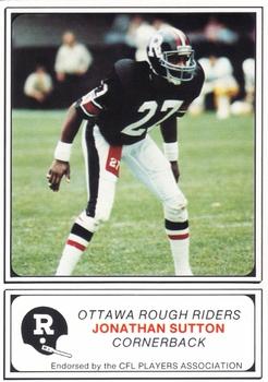 1982 JOGO Ottawa Rough Riders #17 Jonathan Sutton Front