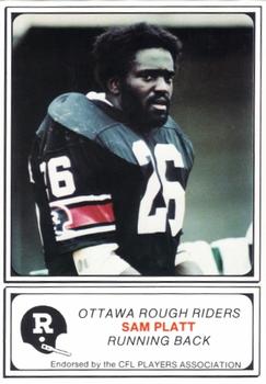 1982 JOGO Ottawa Rough Riders #22 Sam Platt Front