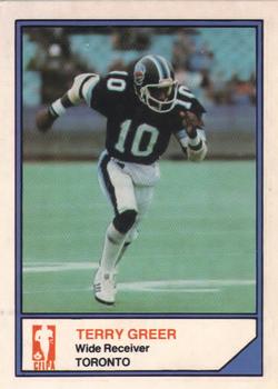 1983 JOGO CFL Limited #NNO Terry Greer Front