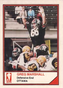 1983 JOGO CFL Limited #NNO Greg Marshall Front