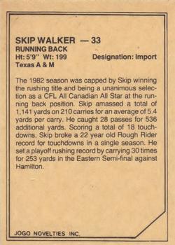 1983 JOGO CFL Limited #NNO Skip Walker Back