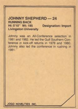 1983 JOGO CFL Limited #NNO Johnny Shepherd Back
