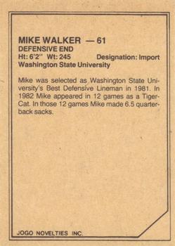 1983 JOGO CFL Limited #NNO Mike Walker Back