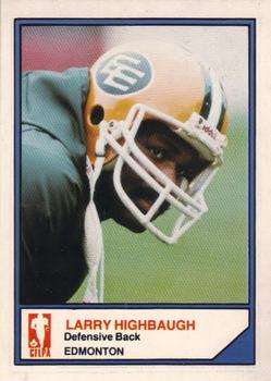 1983 JOGO CFL Limited #NNO Larry Highbaugh Front