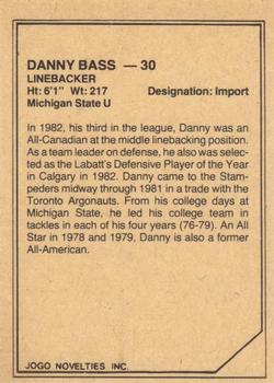 1983 JOGO CFL Limited #NNO Danny Bass Back