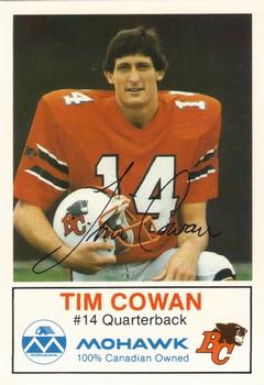 1983 Mohawk B.C. Lions #NNO Tim Cowan Front