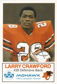 1983 Mohawk B.C. Lions #NNO Larry Crawford Front