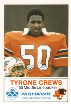 1983 Mohawk B.C. Lions #NNO Tyrone Crews Front