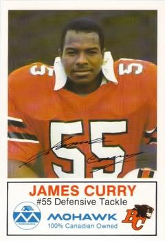 1983 Mohawk B.C. Lions #NNO James Curry Front