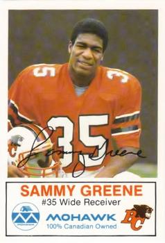 1983 Mohawk B.C. Lions #NNO Sammy Greene Front