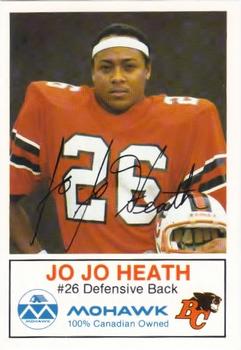 1983 Mohawk B.C. Lions #NNO Jo Jo Heath Front