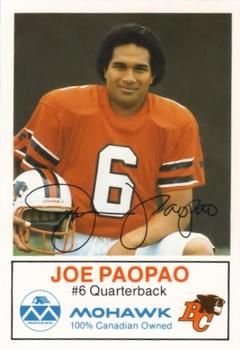 1983 Mohawk B.C. Lions #NNO Joe Paopao Front